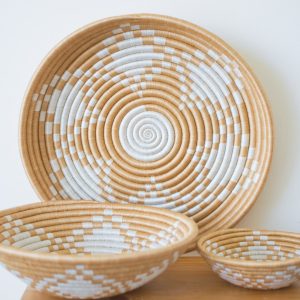 Neri Woven Bowls - Set of 3, Tea with White